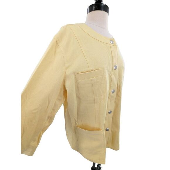 Sigrid Olsen Women Sunny Yellow Long Sleeve Cotton Jacket Size 16 - Picture 1 of 12